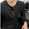 헨리넥 머슬핏긴팔 남자티셔츠 헨리넥티셔츠